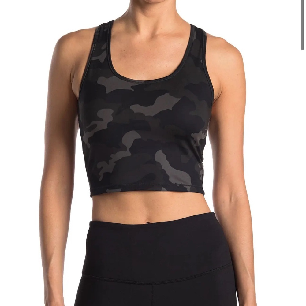 90 Degree By Reflex Black and Green Camo Sports Bra